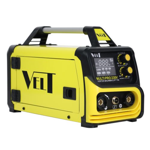 Aparat de sudura cu sarma fara gaz si electrod VELT MULTI PRO 230V, invertor sudura multifunctional MIG/MMA/TIG, afisaj digital, rola sarma inclusa